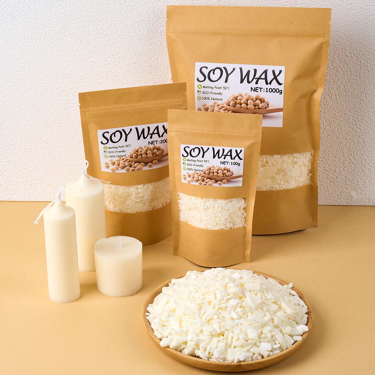 Cera de soja blanca pura de 1  - Candle Supplies Store reseña y precio